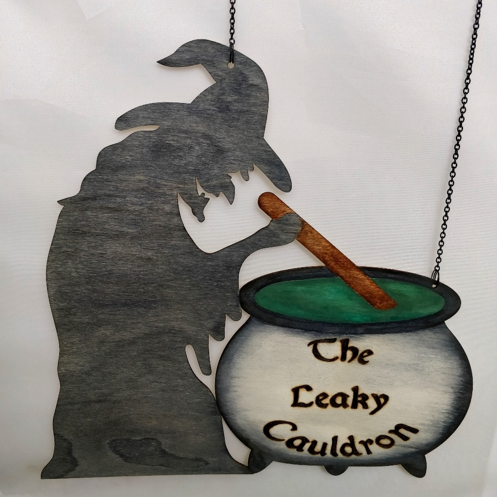 Leaky Cauldron Harry Potter Halloween Witch Sign